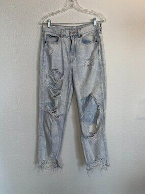 American Eagle Ripped Blue Mom Jeans